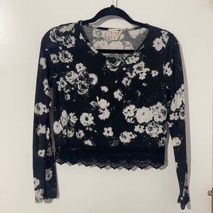 L.A. Hearts cropped long sleeve shirt